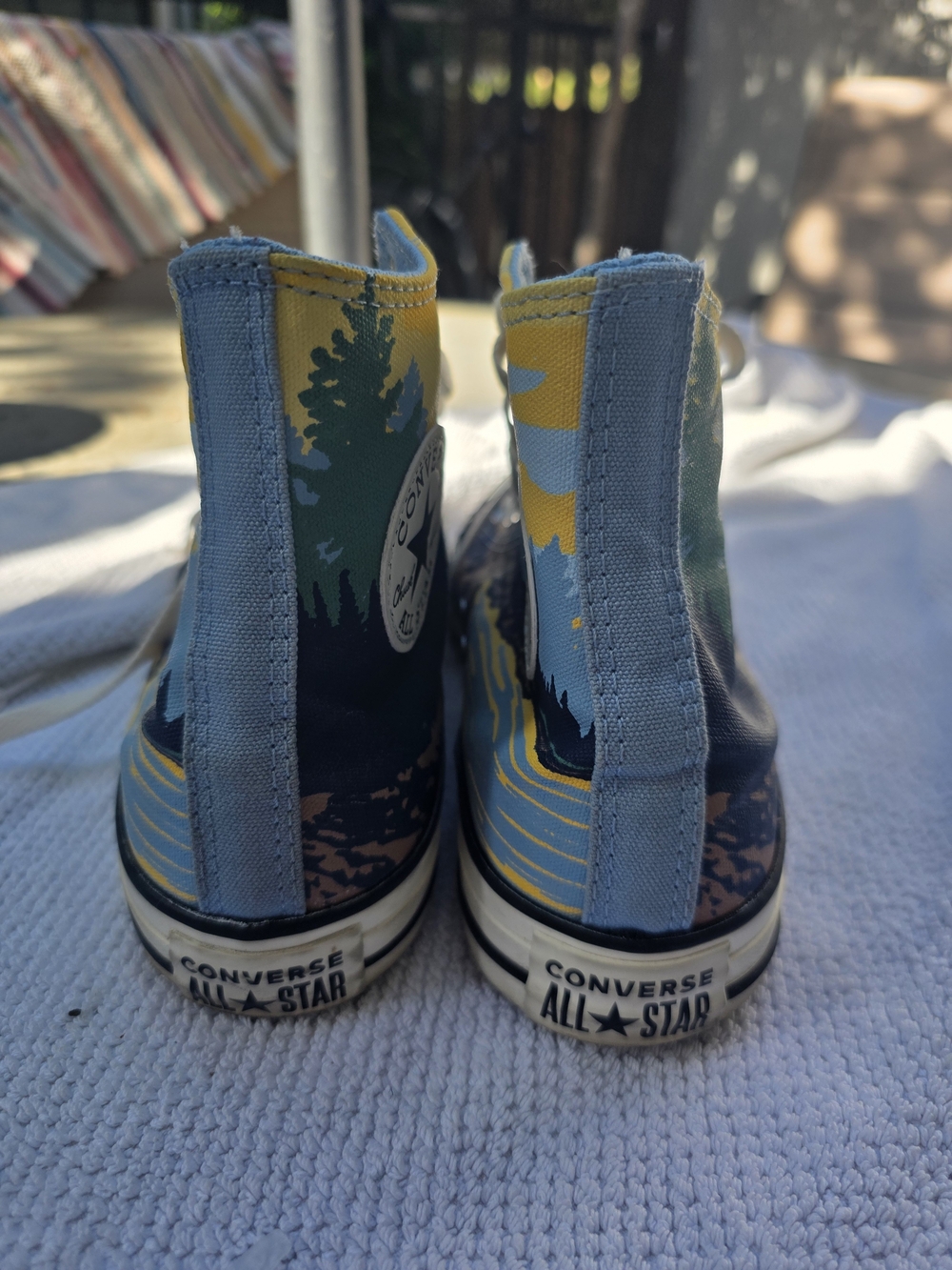 Converse High Top Sneakers with The Great Outdoors Seasalt Blue. - Picture 3 of 9